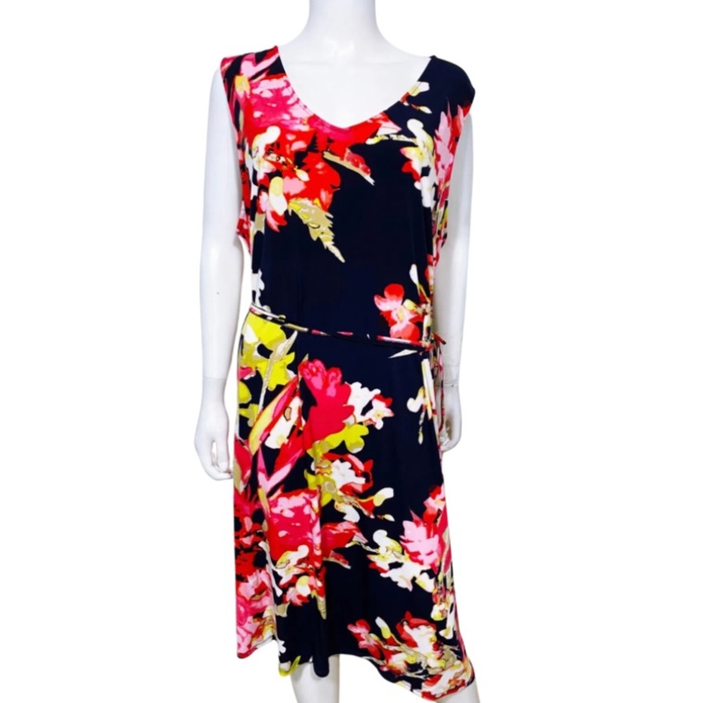 VIP Knits by Avenues dress nwt size 22/24 navy floral